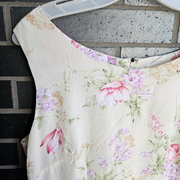 Vintage R&K Originals Light Cream Floral Cottage Style Maxi/Flare Dress Size M - Picture 6 of 16